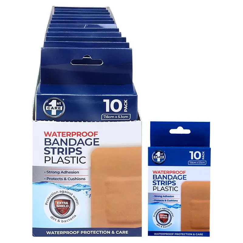 1st Care Bandage Dressing Strips Waterproof 7.6cm x 5.1cm 10pk - PE