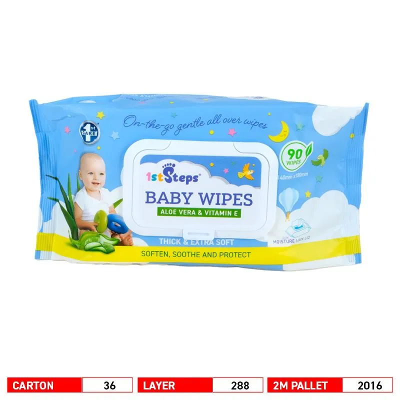 [214099] 1st Steps Baby Wipes Aloe & Chamomile 90pc