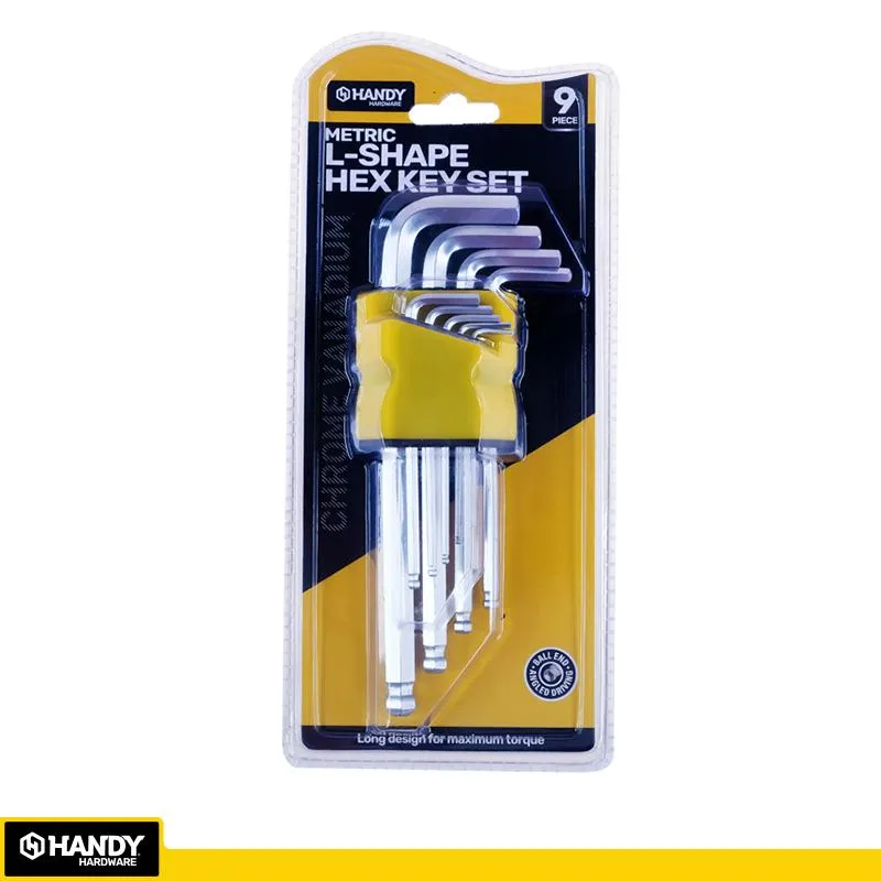 Handy Hex Key Ball End Short L-Handle Metric 9pc