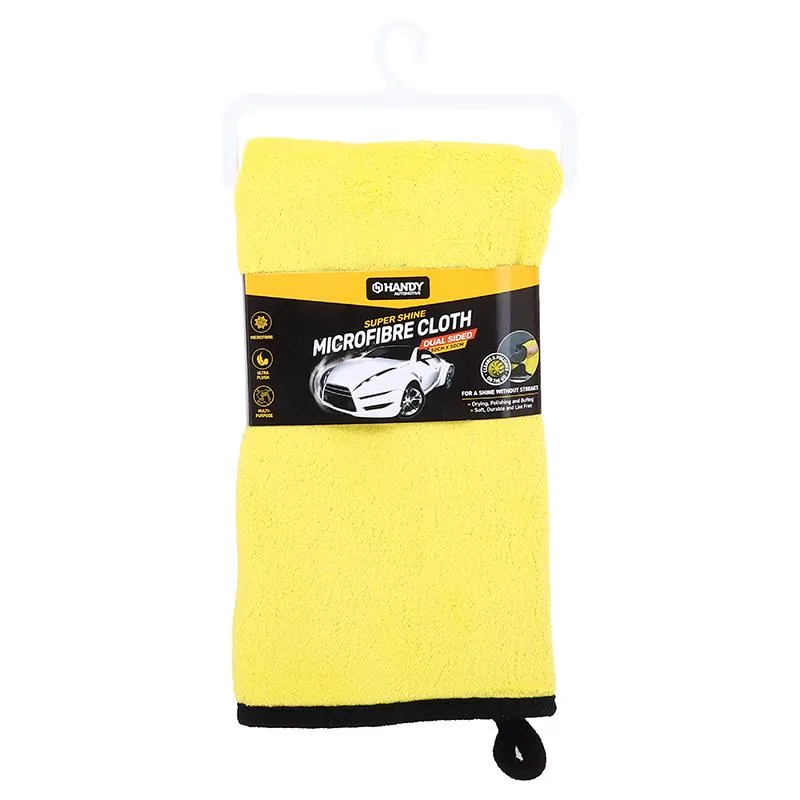 Handy Microfibre Car Cloth Double Layer Yellow & Black 50cm x 50cm