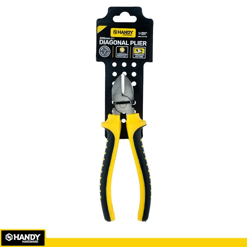 [278183] Handy Plier Premium Diagonal Comfort Grip Handle Black & Yellow 200mm