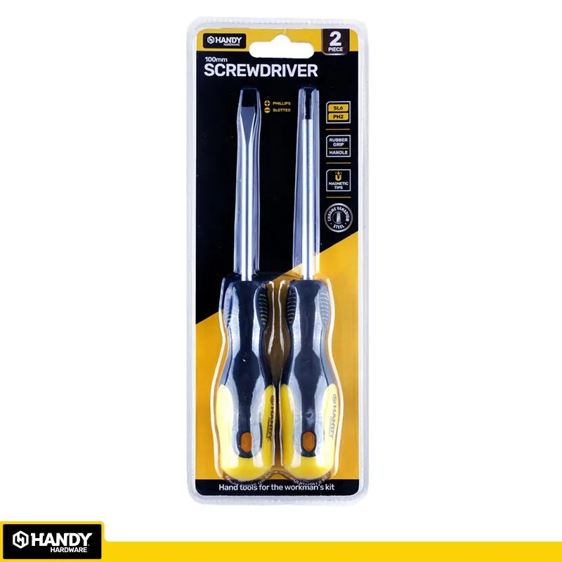 [274611] Handy Screwdriver Phillips & Flat Head 2pk 6 x 100mm Large