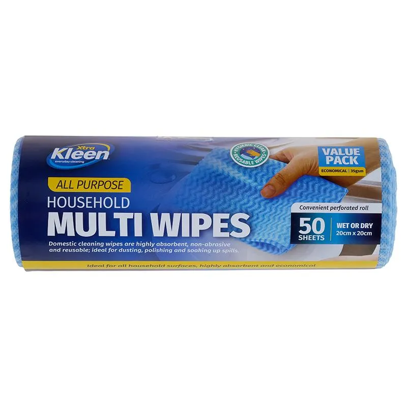[165773] Kleen All Purpose Wipe 20cm x 20cm 50pk