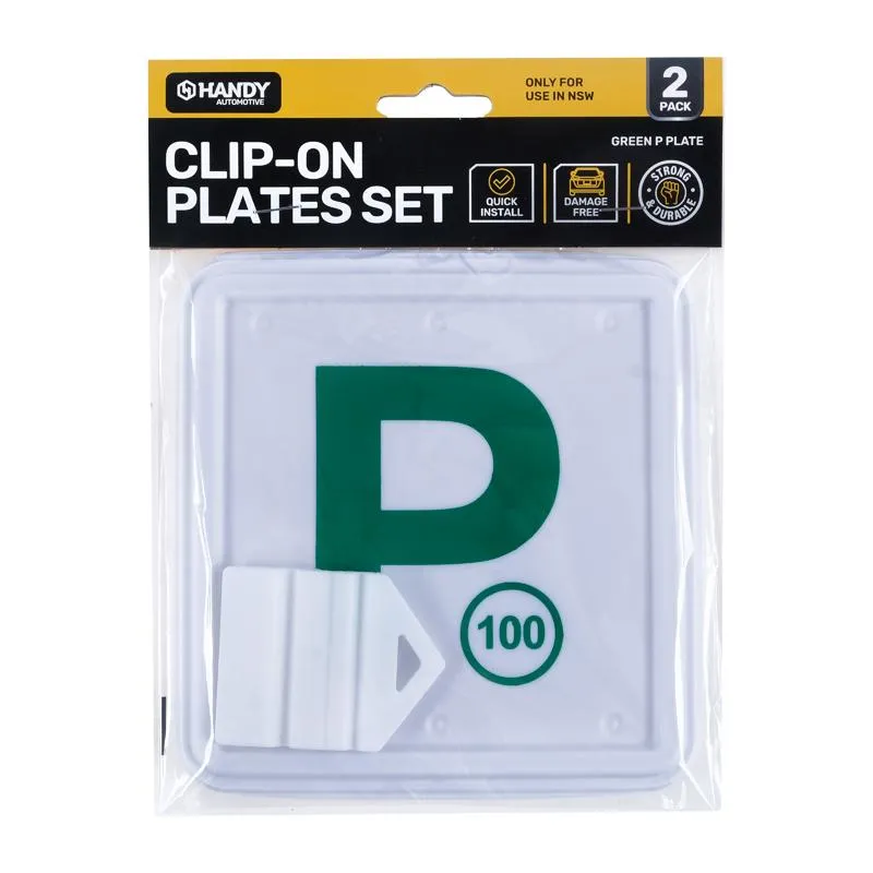 [220748] Plate P NSW Green Clip On 2pk
