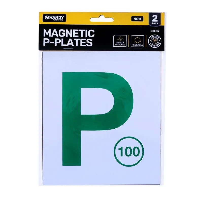 [212439] Plate P NSW Green Magnetic 2pk
