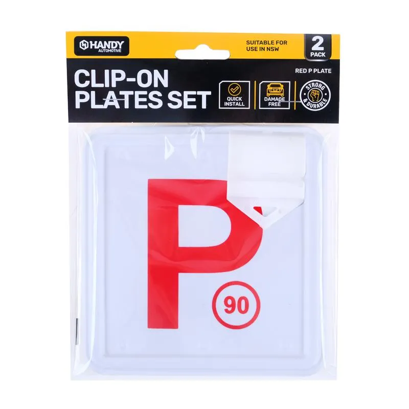 [220731] Plate P NSW Red Clip On 2pk
