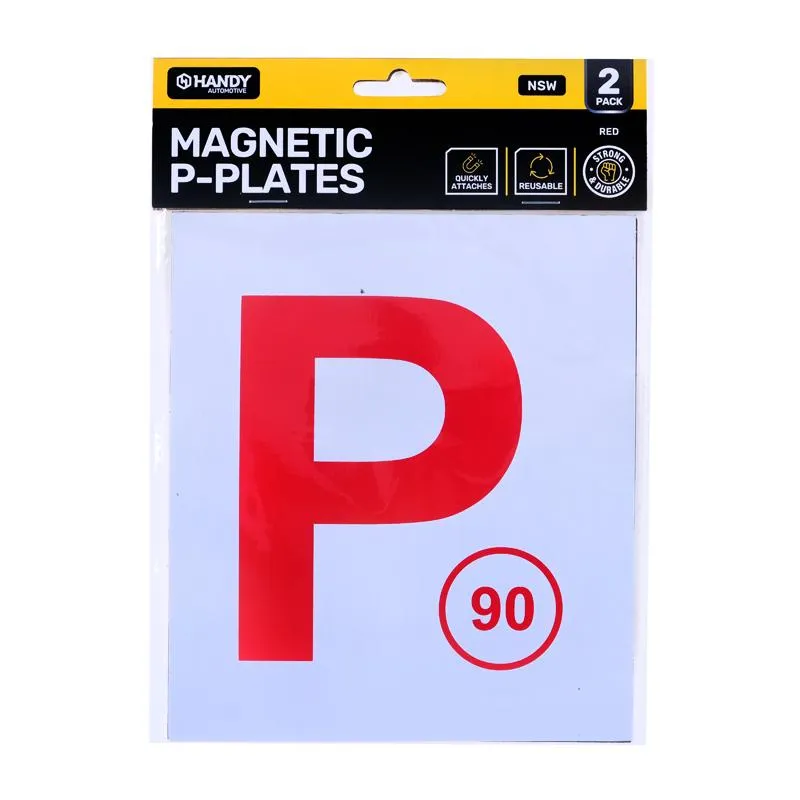 [212422] Plate P NSW Red Magnetic 2pk