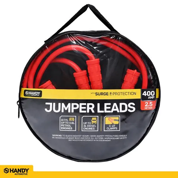 [218868] Handy Jumper Lead Cables With Surge Protector 400AMP 2M