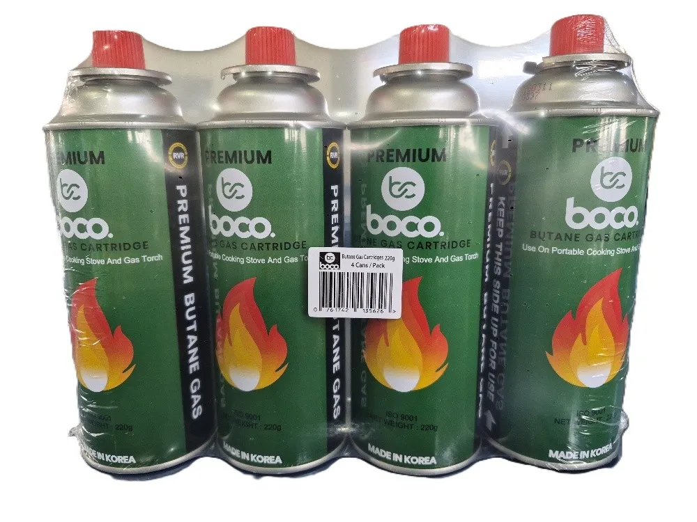 [BB4P] boco. Premium Butane Gas Cartridge 220g - 4 Pack