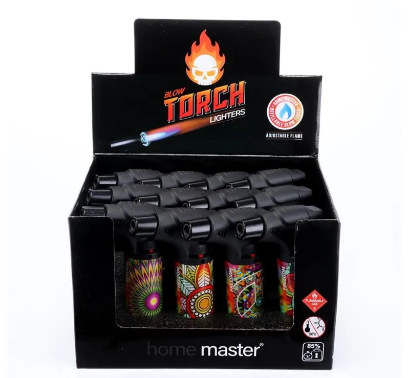 [251704] Lighter Gas Blow Torch Refillable - Assorted Freedom Designs
