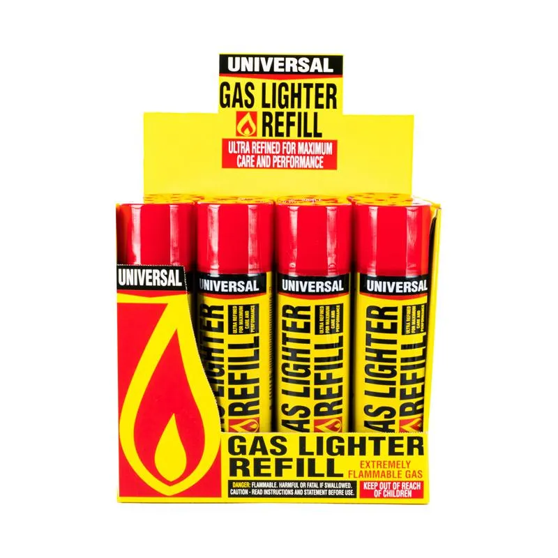 [144679] Lighter Gas Refill Butane With 5 Nozzle Attachments - 250mL