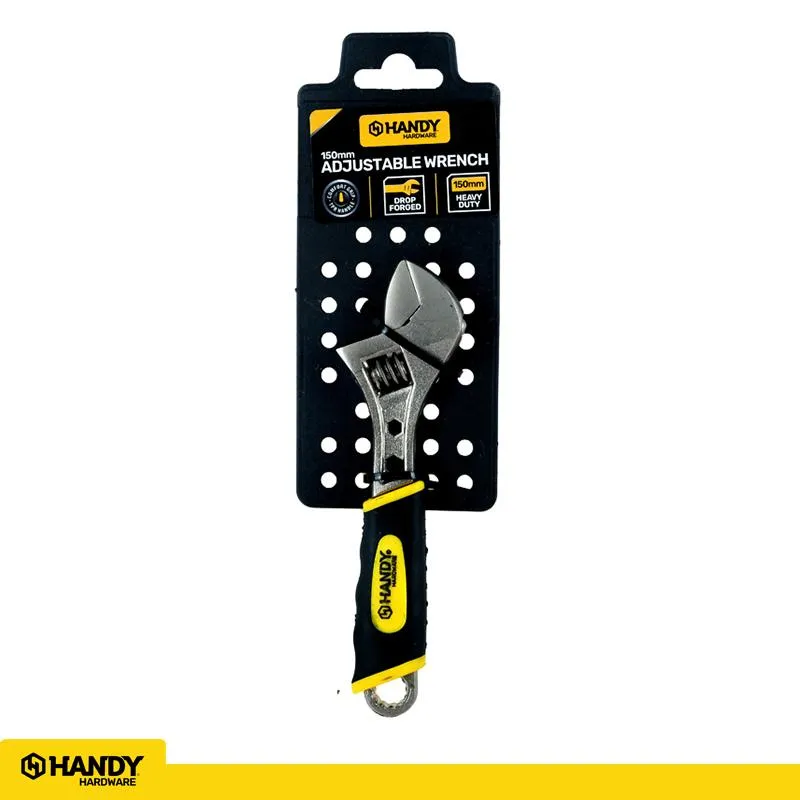 [106479] Handy Wrench Adjustable Black & Yellow Soft Grip Handle 150mm